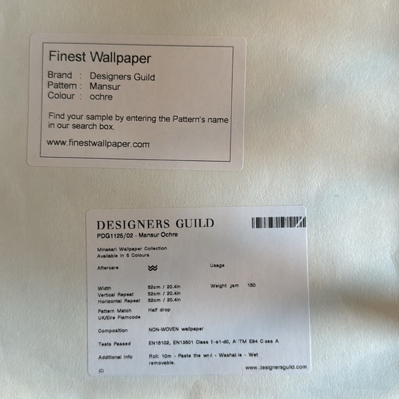 Designers Guild Mansur Ochre Wallpaper - Picture 2 of 3